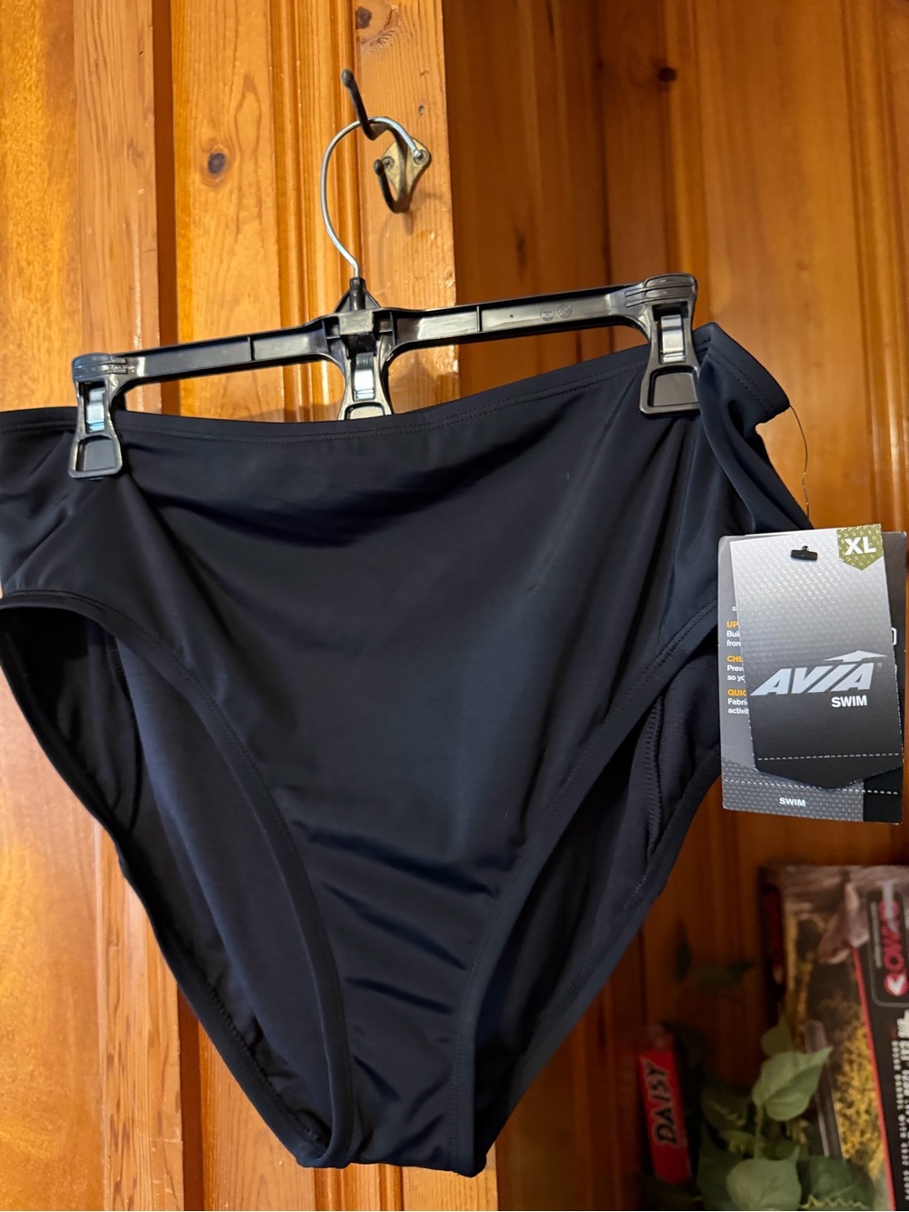 Avia Black Bikini Bottoms with Removable Hygienic Liner